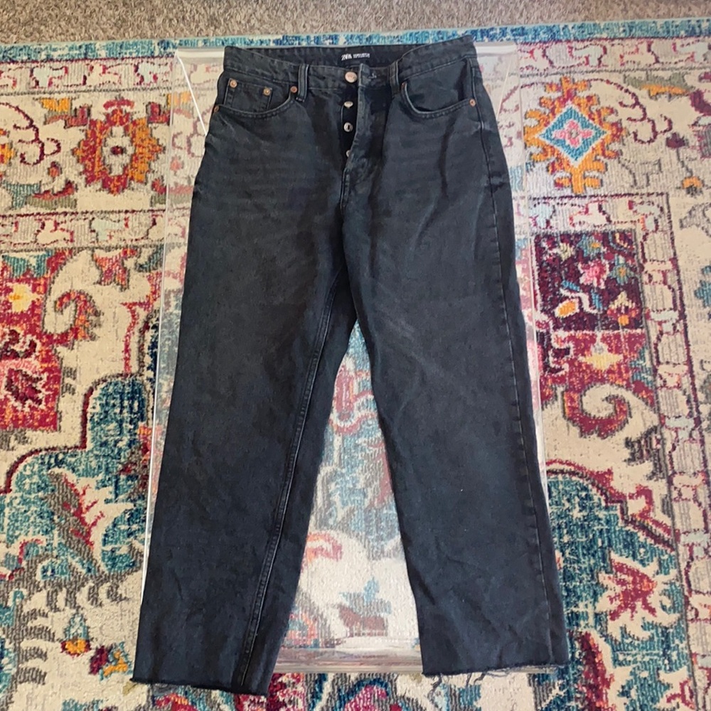 Zara high rise straight jean